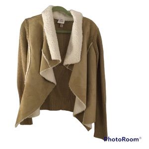 Faux suede and fur jacket/Size Small